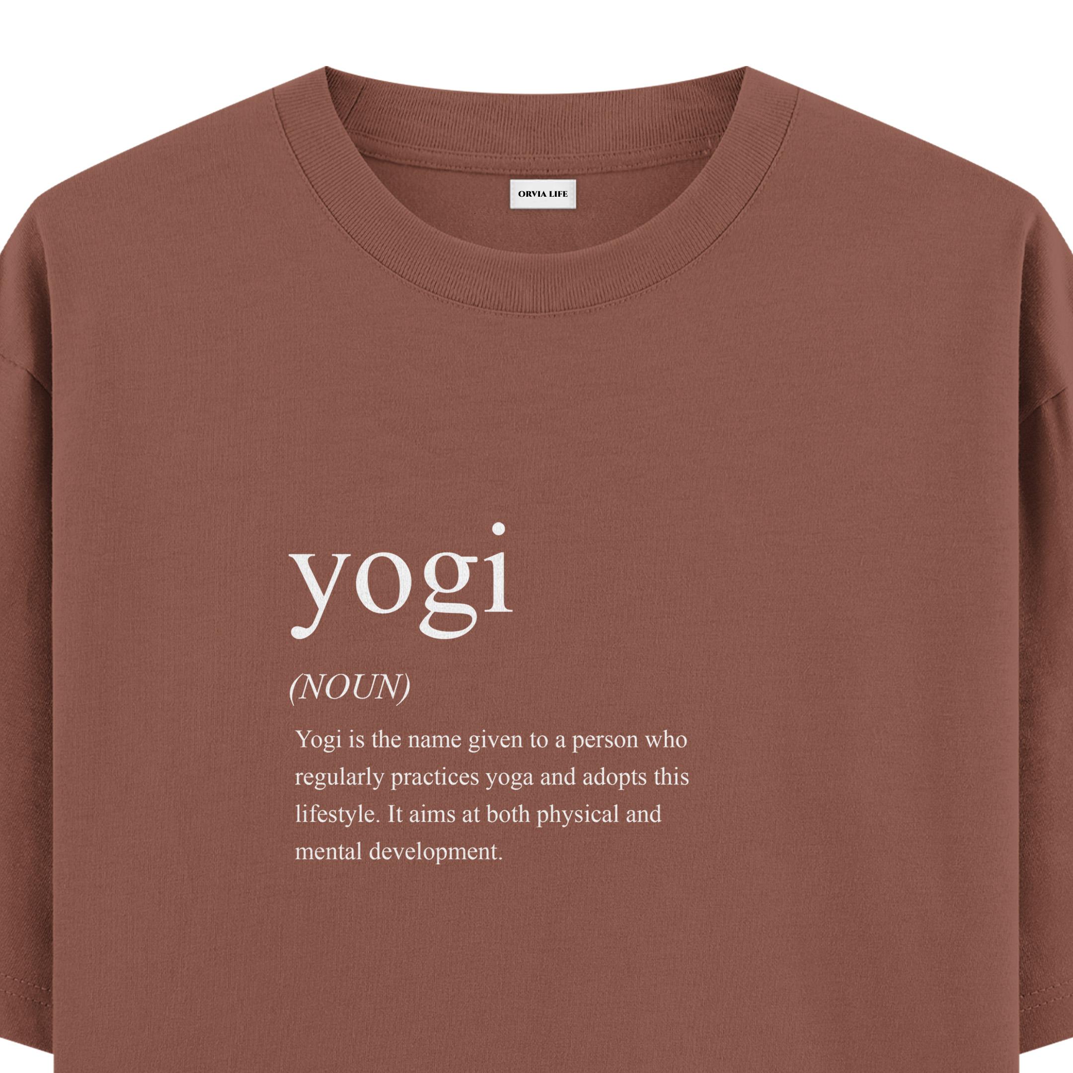 Yogi%20-%20Oversize%20T-shirt%20Kahverengi