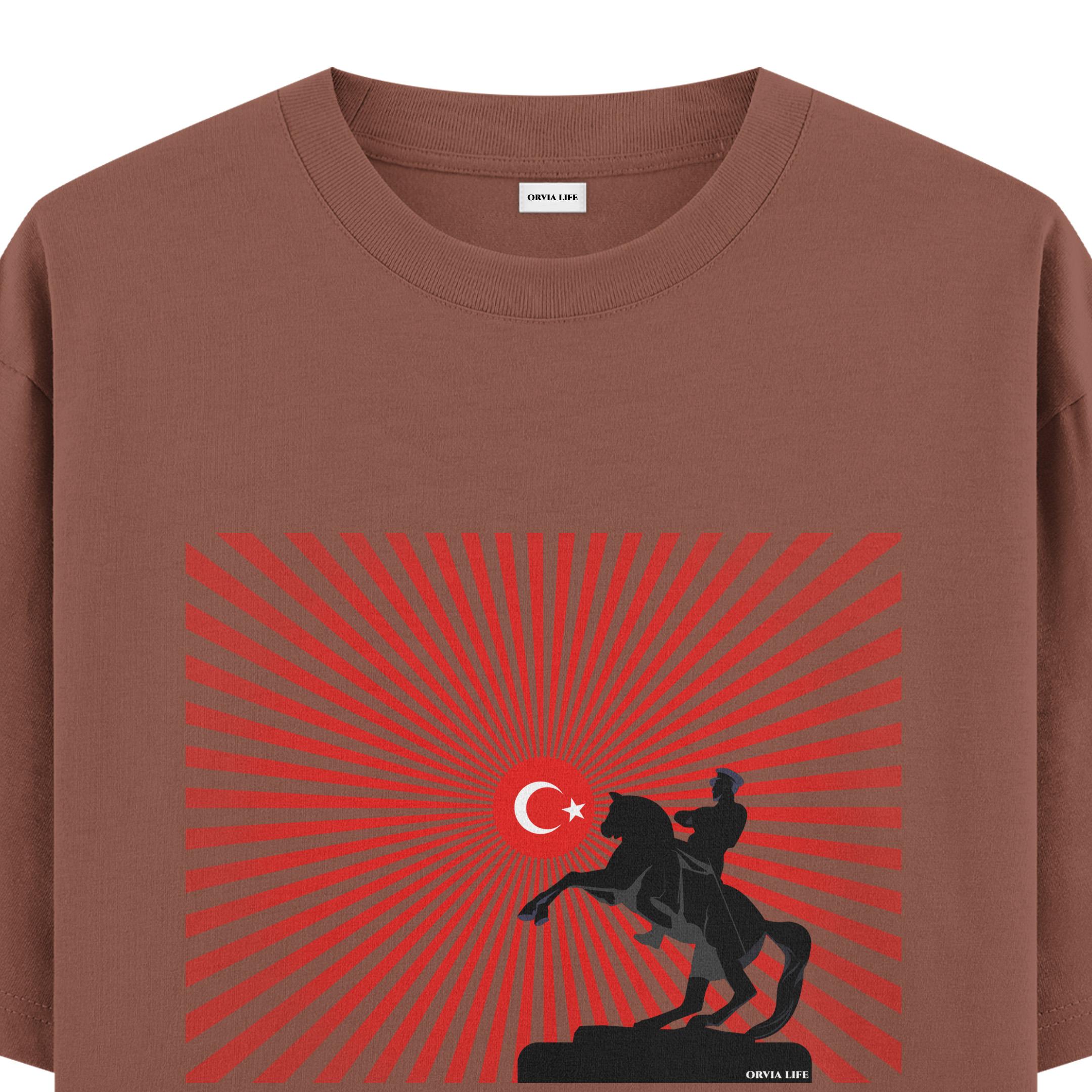 ULU%20ÖNDER%20%20-%20Oversize%20T-shirt%20Kahverengi