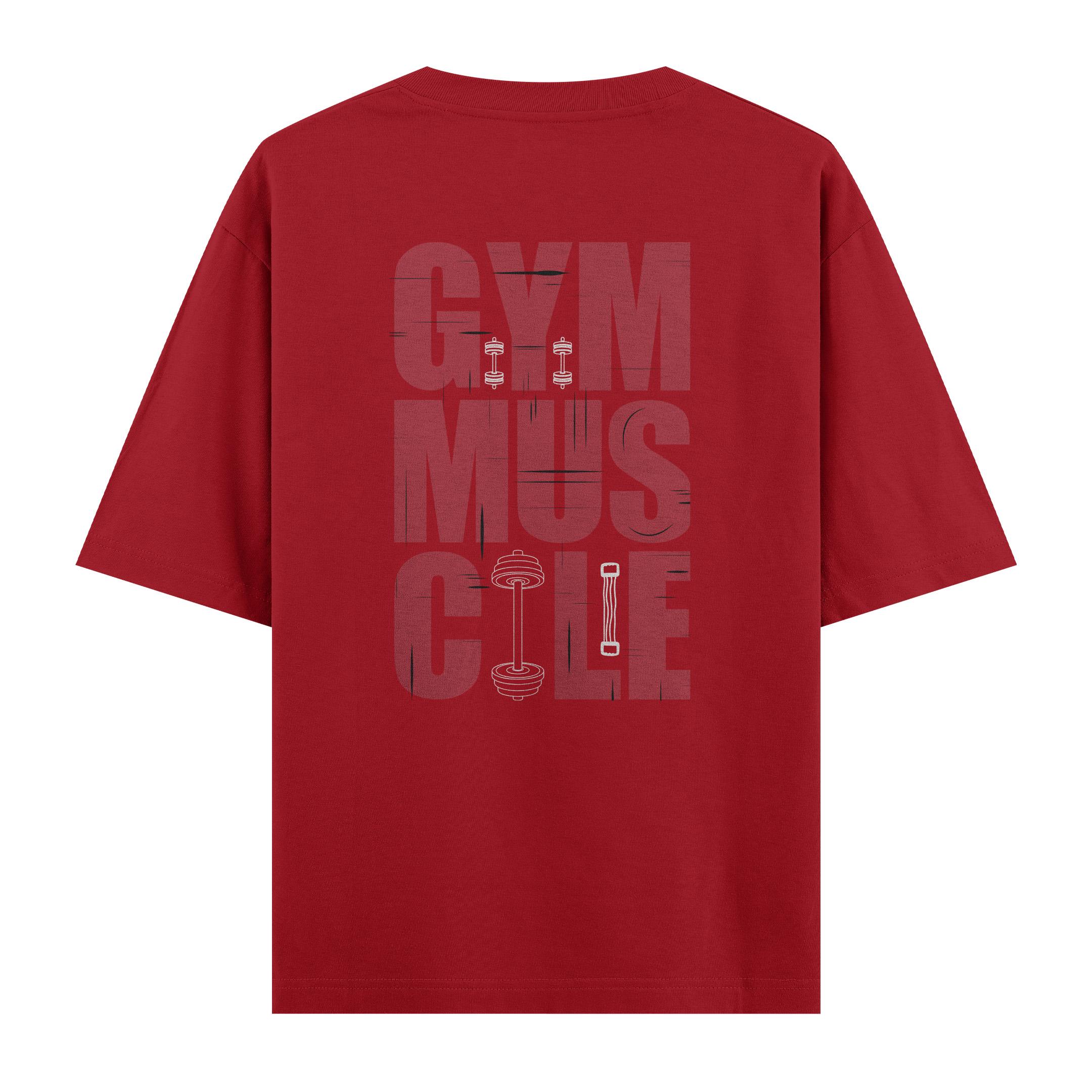 GYM%20Muscle%20-%20Oversize%20T-shirt%20Kırmızı