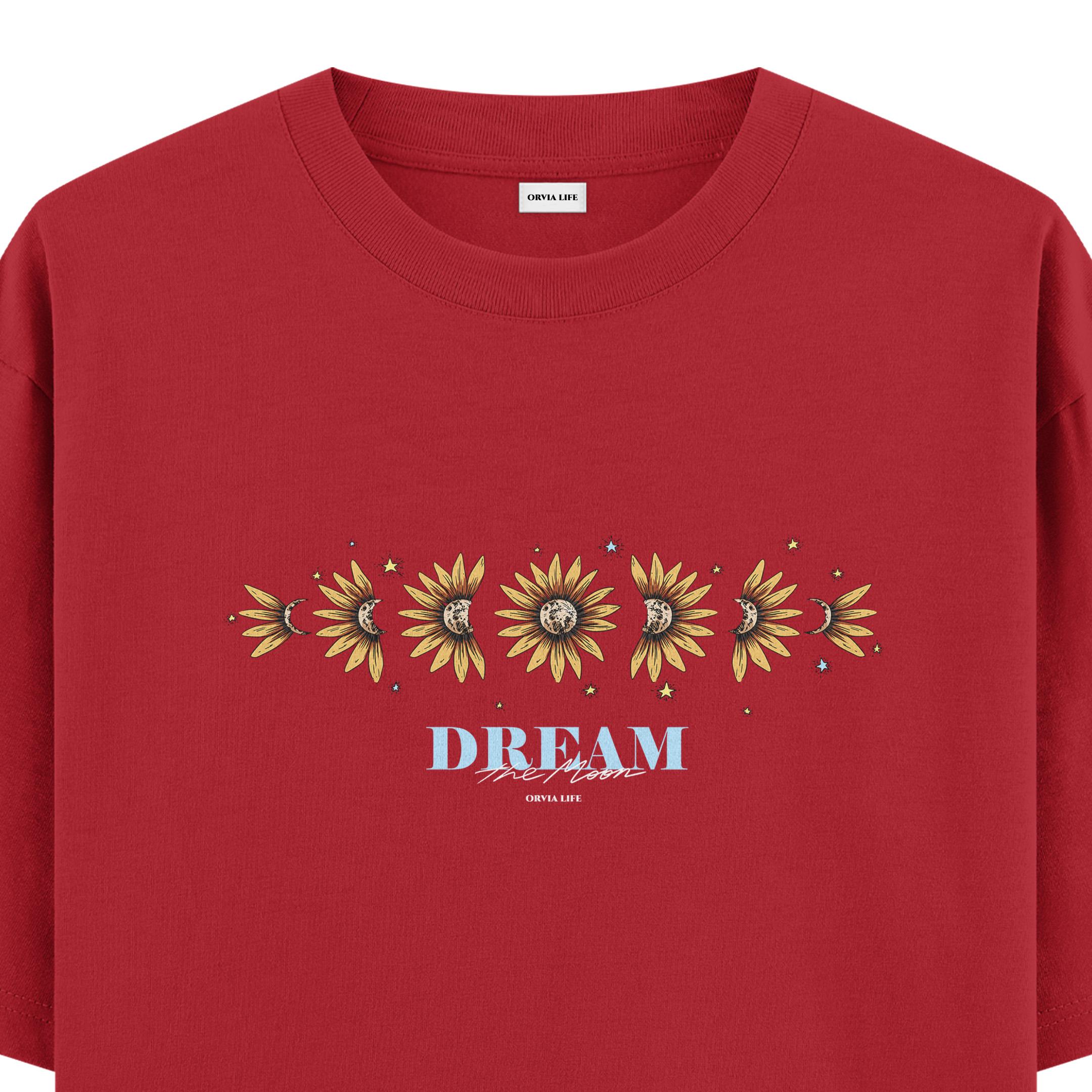 Dream%20The%20Moon%20%20-%20Oversize%20T-shirt%20Kırmızı