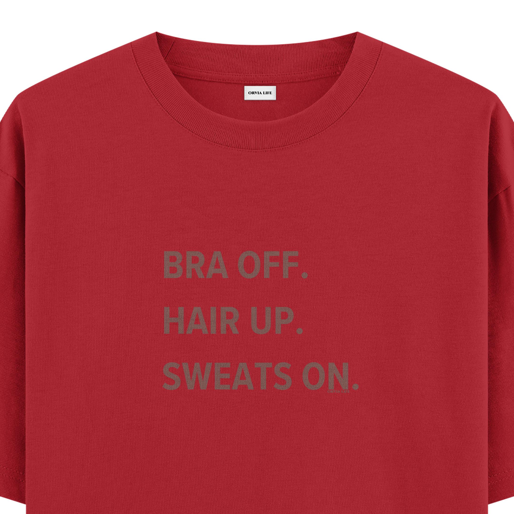 Bra%20Off%20Hair%20Up%20Sweats%20On%20-%20Oversize%20T-shirt%20Kırmızı