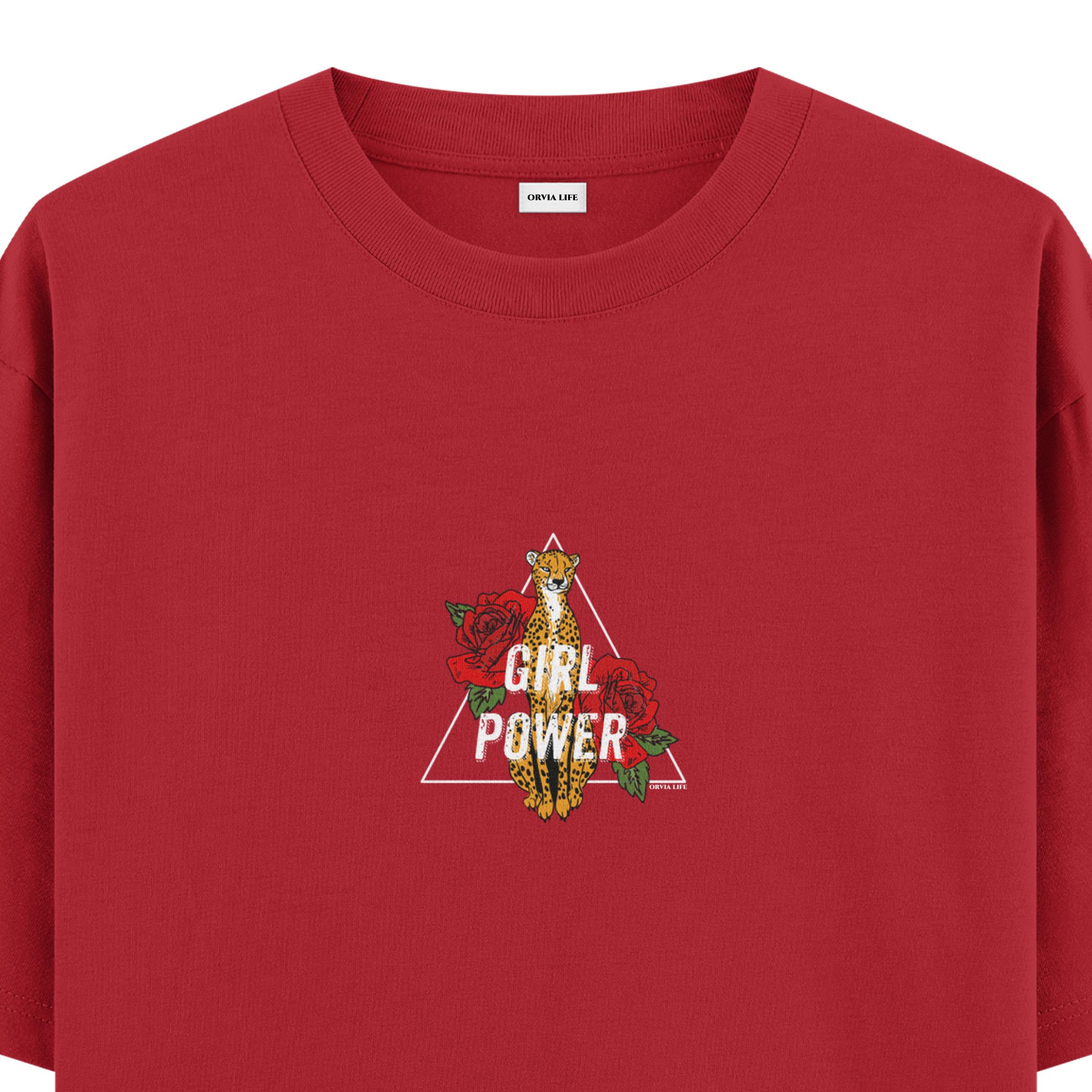 Girl%20Power%20%20-%20Oversize%20T-shirt%20Kırmızı