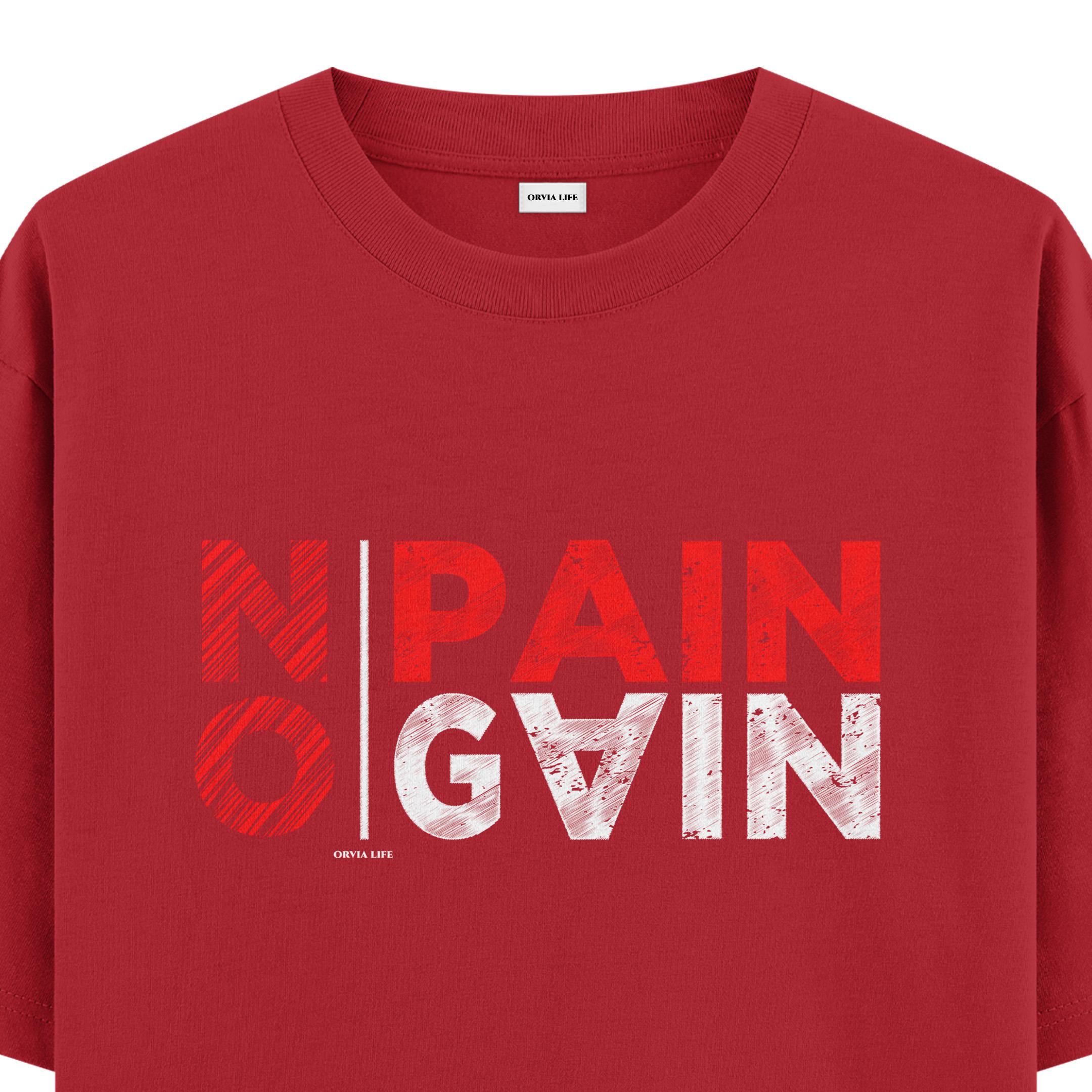 No%20Pain%20No%20Gain%20-%20Oversize%20T-shirt%20Kırmızı