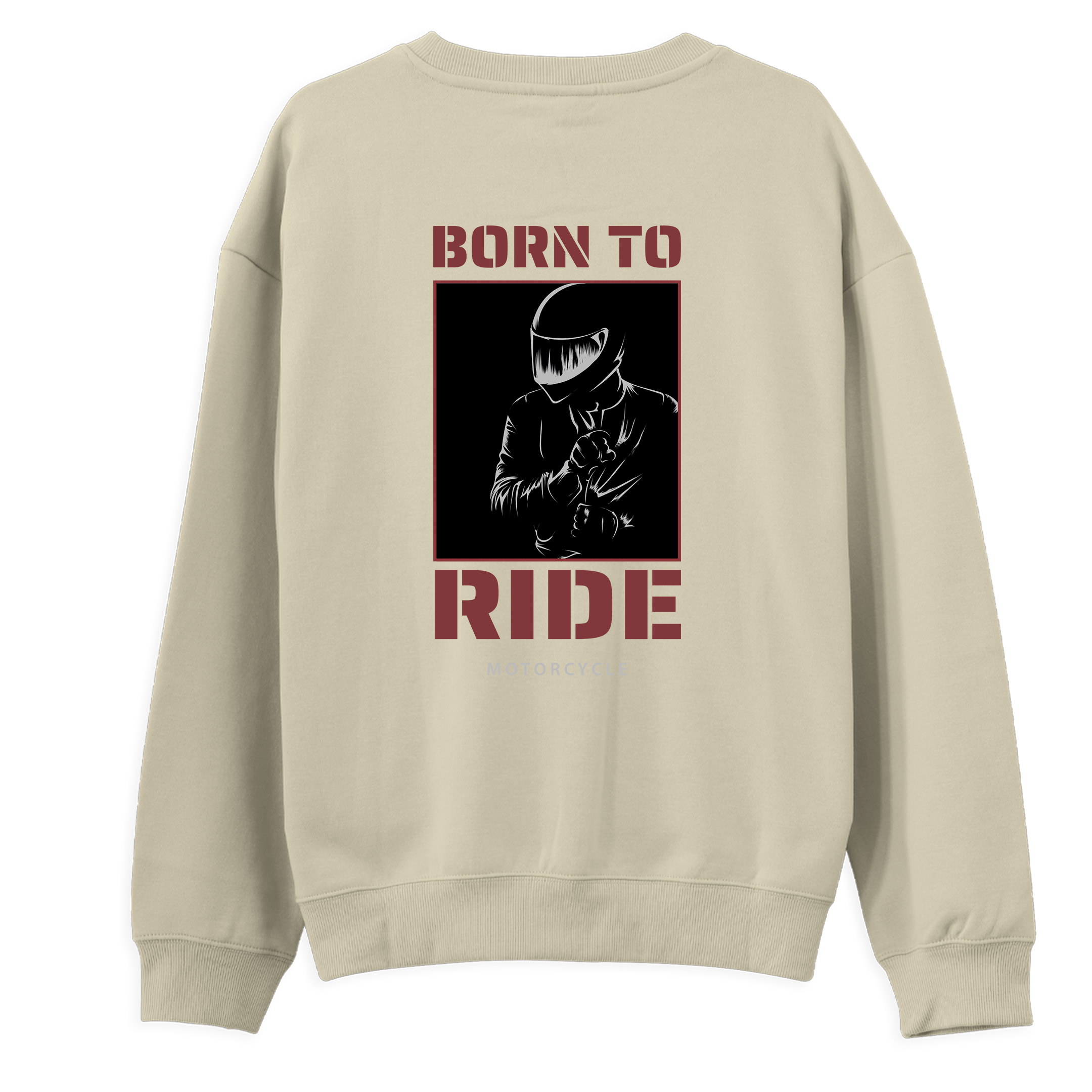 Born%20To%20Ride%20-%20Regular%20Sweatshirt%20Krem