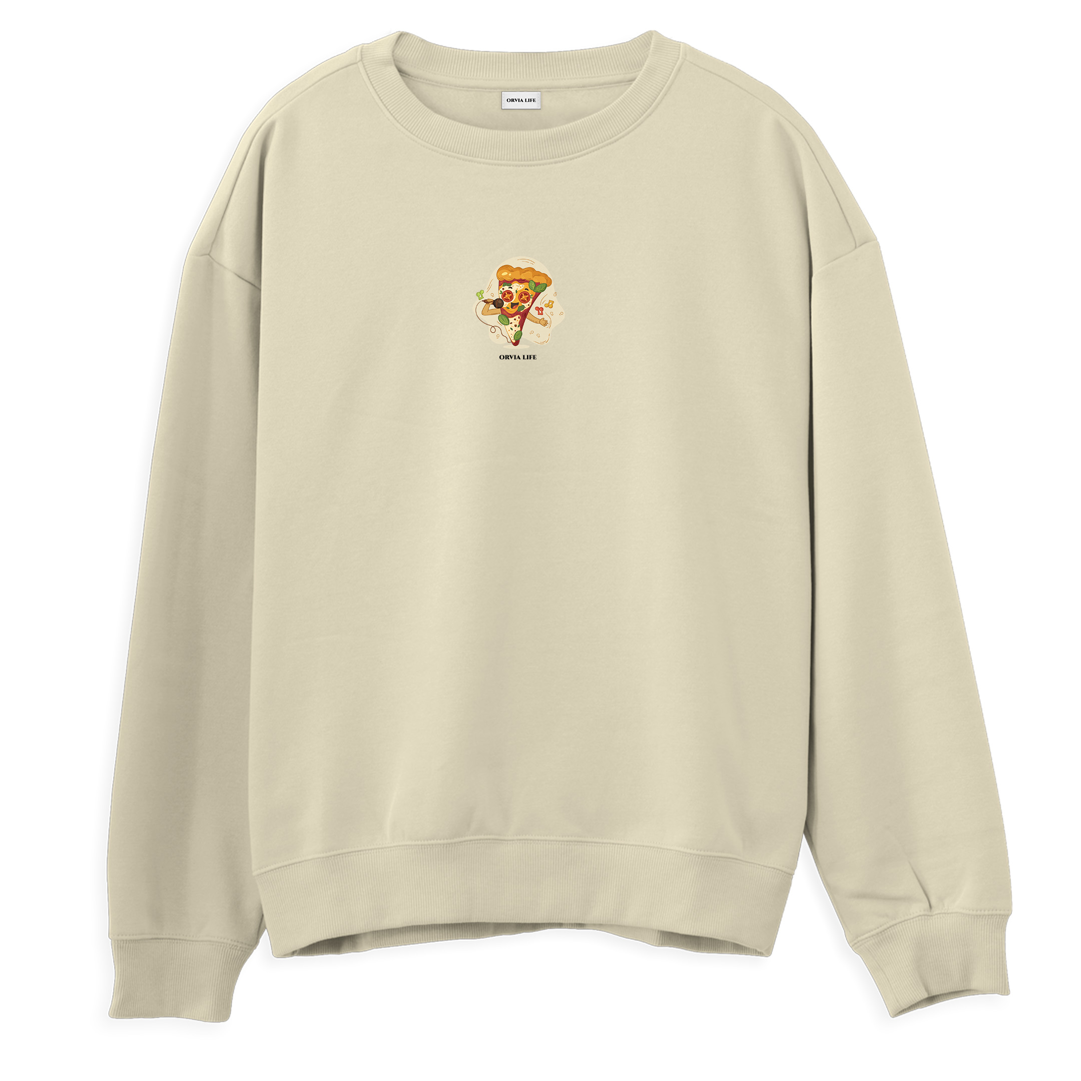 Karaoke%20Pizza%20-%20Regular%20Sweatshirt%20Krem