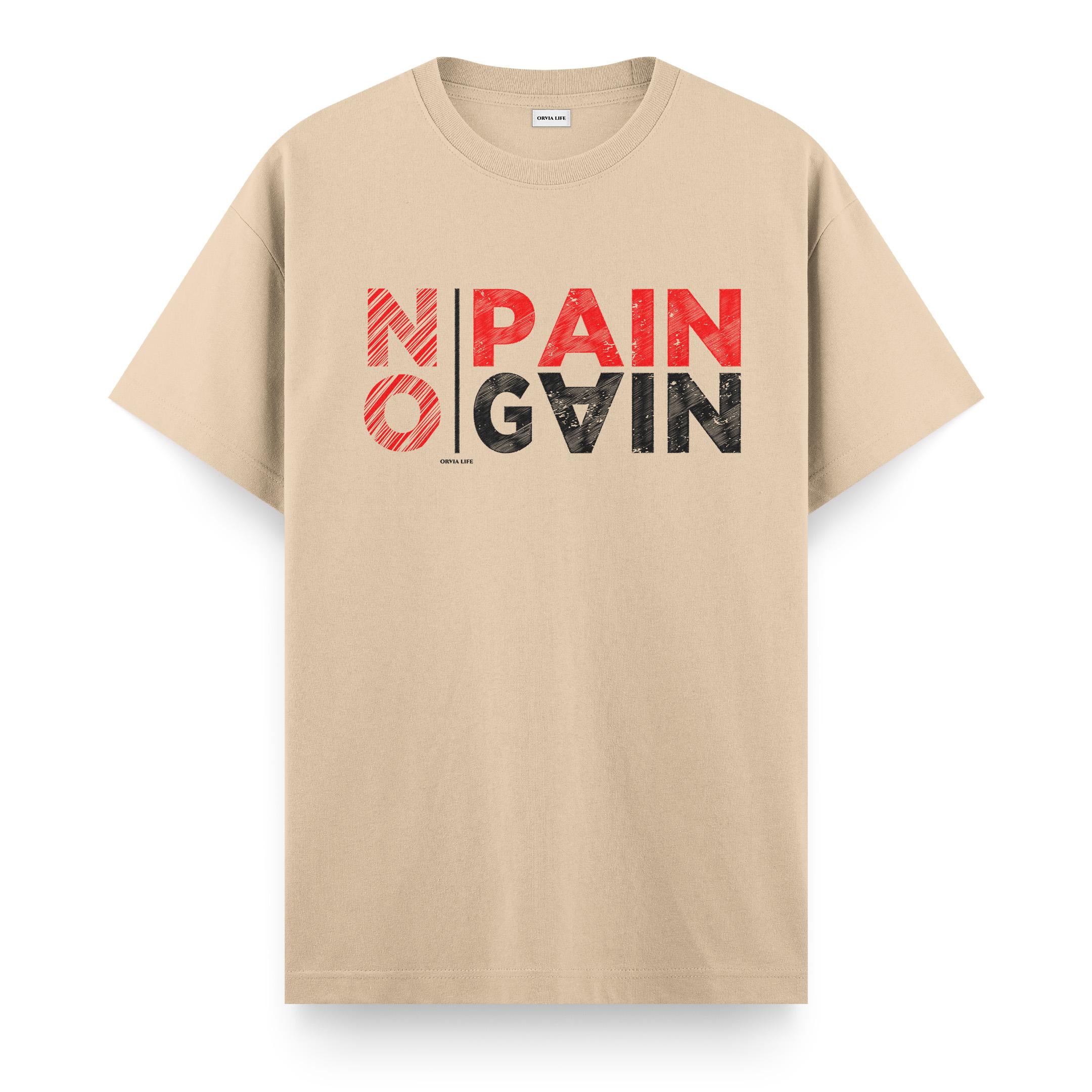 No%20Pain%20No%20Gain%20-%20Regular%20T-shirt%20Krem