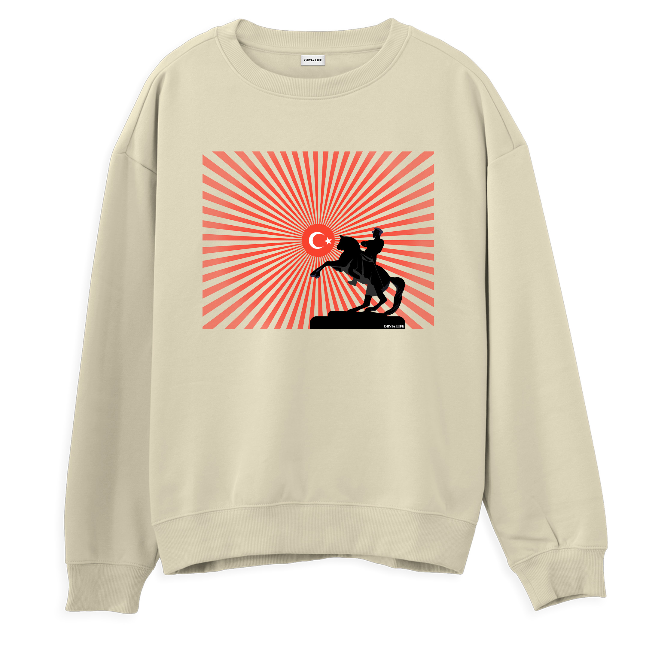 ULU%20ÖNDER%20%20-%20Regular%20Sweatshirt%20Krem