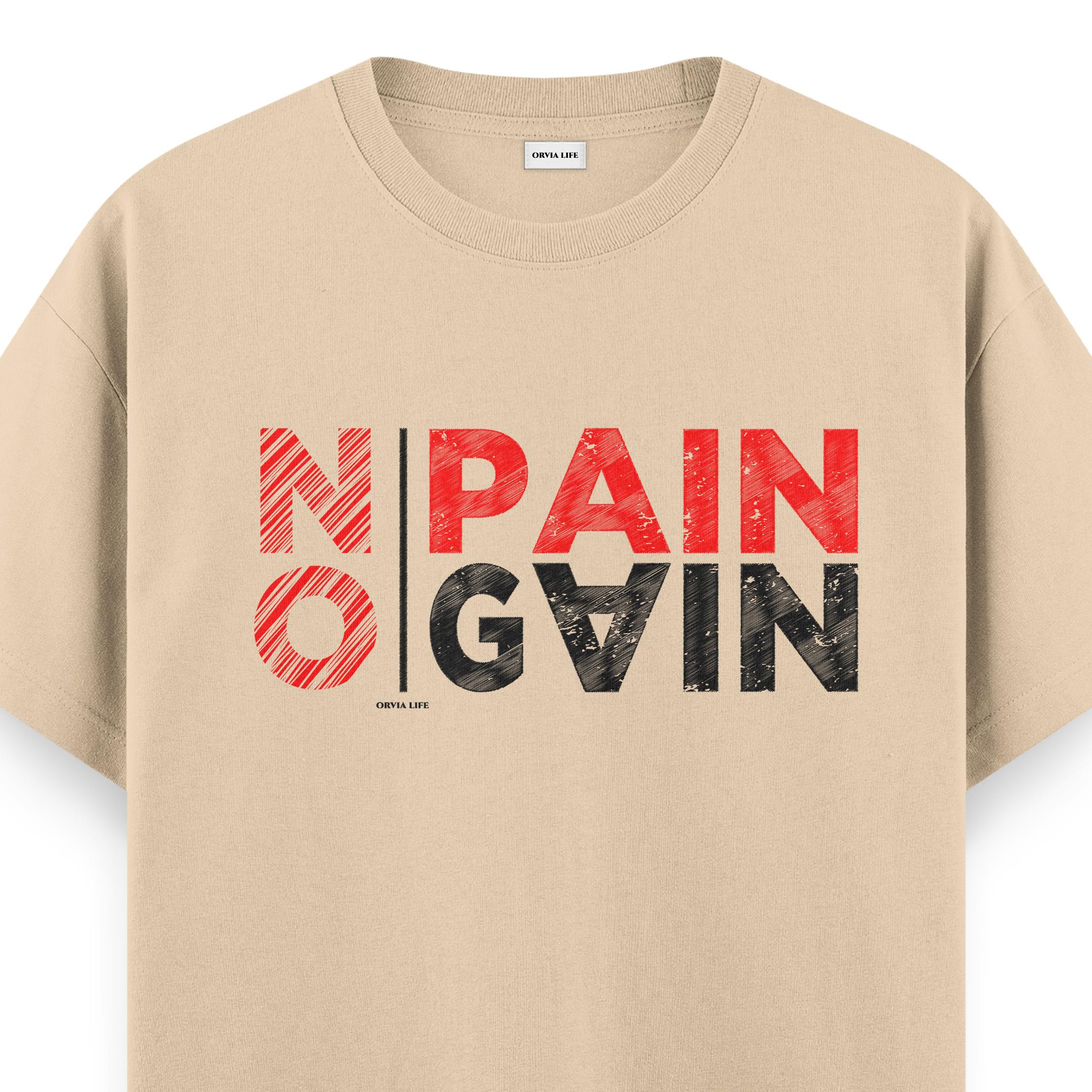 No%20Pain%20No%20Gain%20-%20Regular%20T-shirt%20Krem