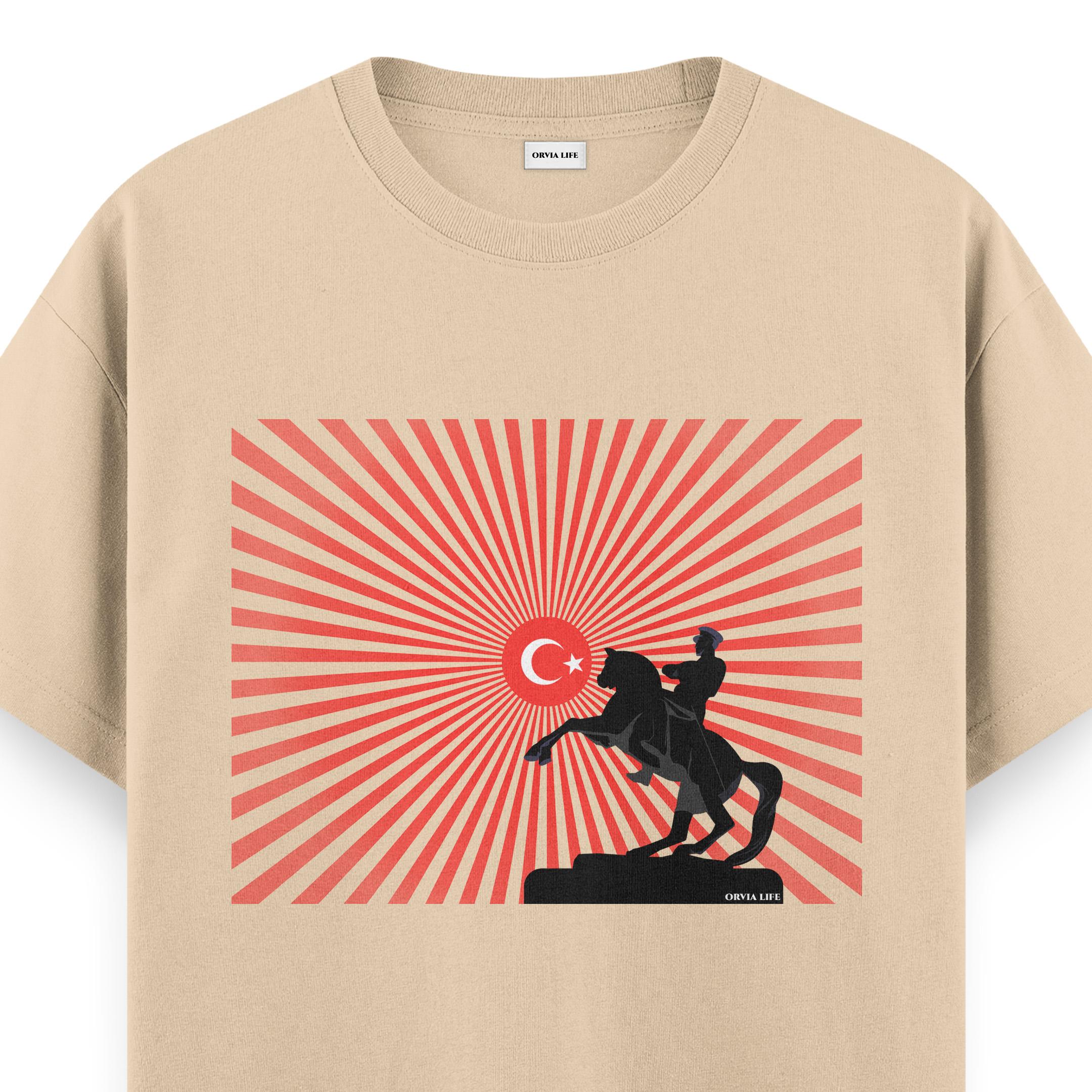 ULU%20ÖNDER%20%20-%20Regular%20T-shirt%20Krem