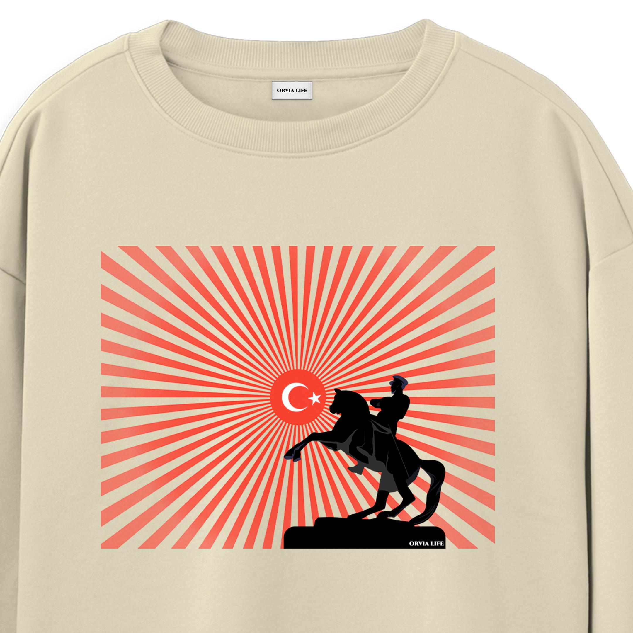 ULU%20ÖNDER%20%20-%20Regular%20Sweatshirt%20Krem