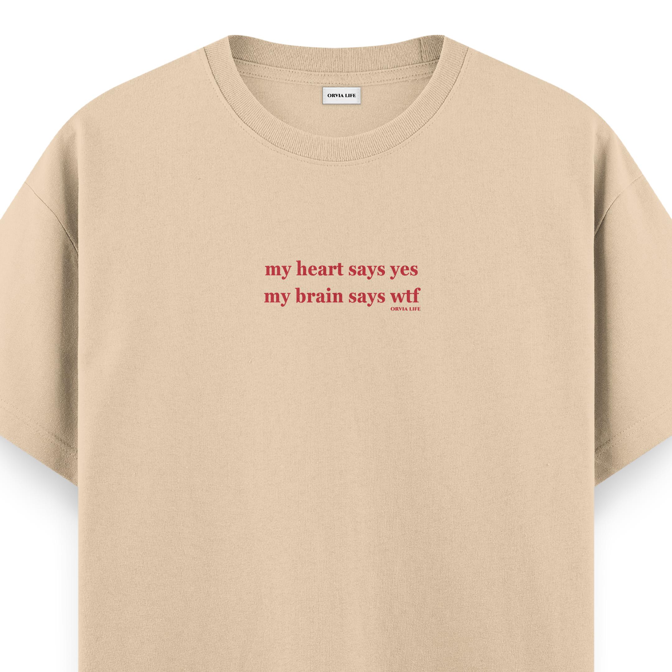 My%20Heart%20Says%20Yes%20-%20Regular%20T-shirt%20Krem