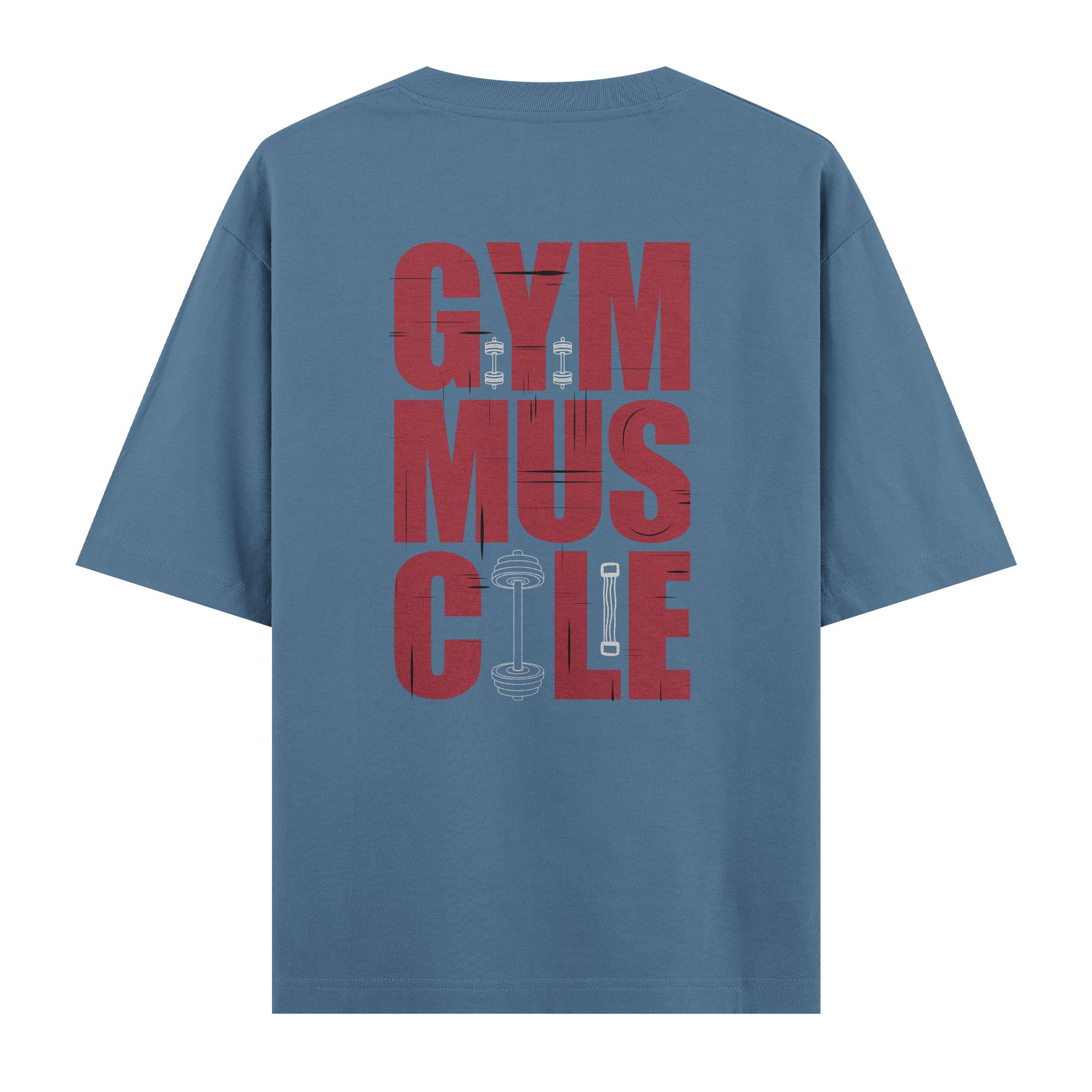 GYM%20Muscle%20-%20Oversize%20T-shirt%20Antrasit%20Mavi