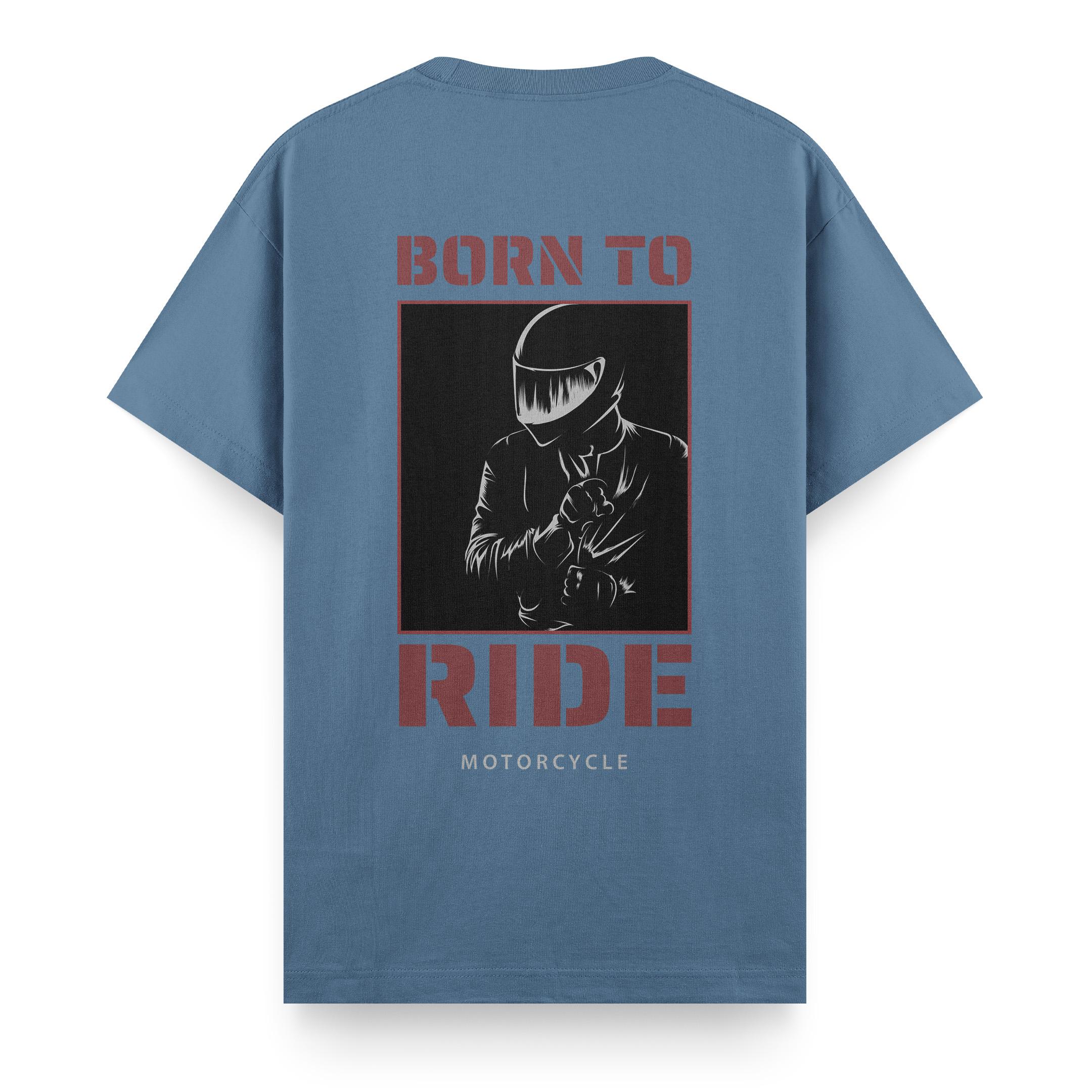 Born%20To%20Ride%20-%20Regular%20T-shirt%20Antrasit%20Mavi