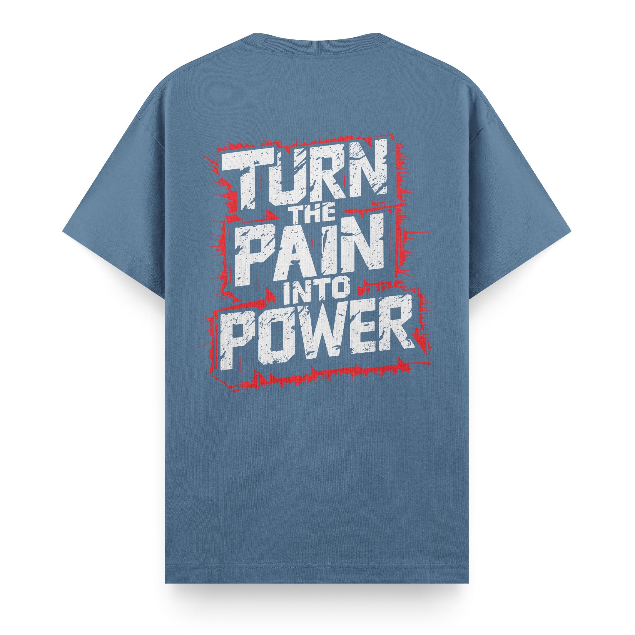 Turn%20The%20Pain%20Into%20Power%20-%20Regular%20T-shirt%20Antrasit%20Mavi