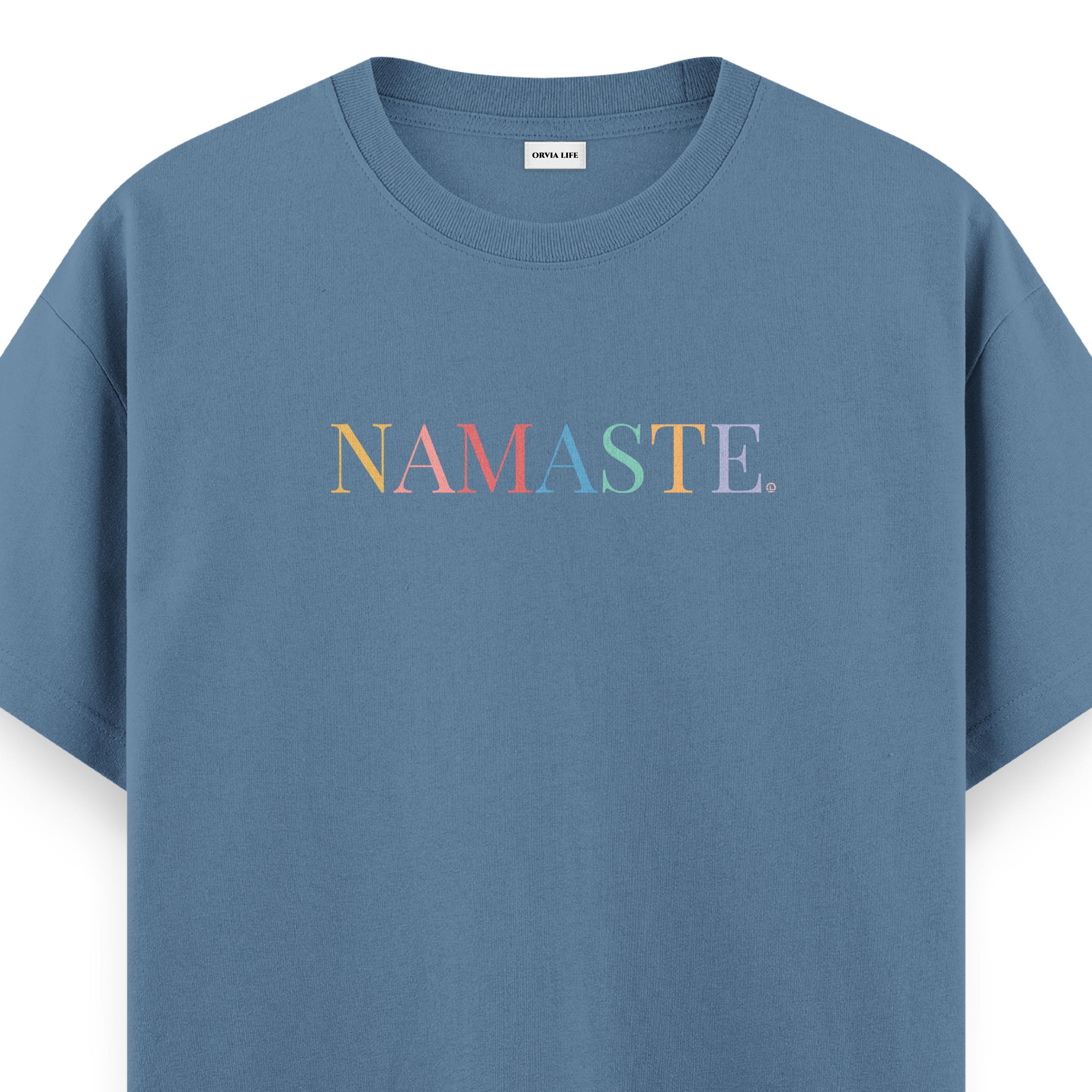 Namaste%20-%20Regular%20T-shirt%20Antrasit%20Mavi