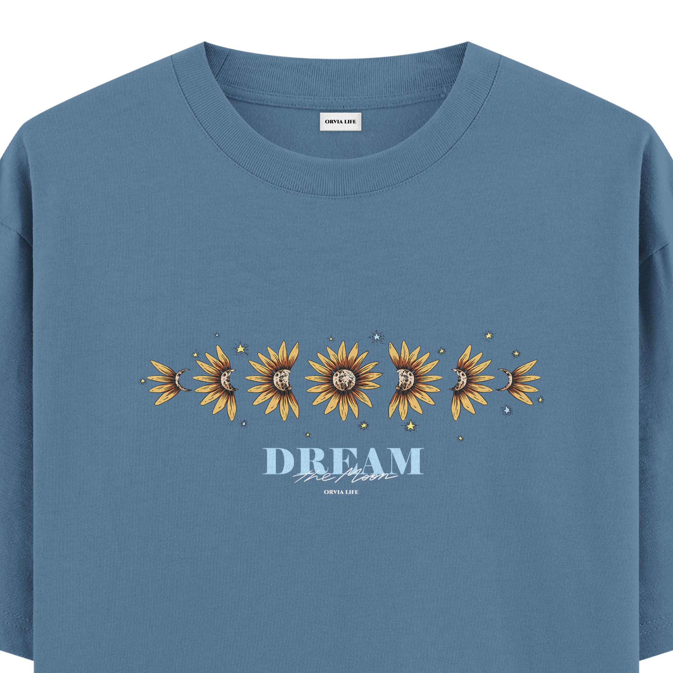 Dream%20The%20Moon%20%20-%20Oversize%20T-shirt%20Antrasit%20Mavi