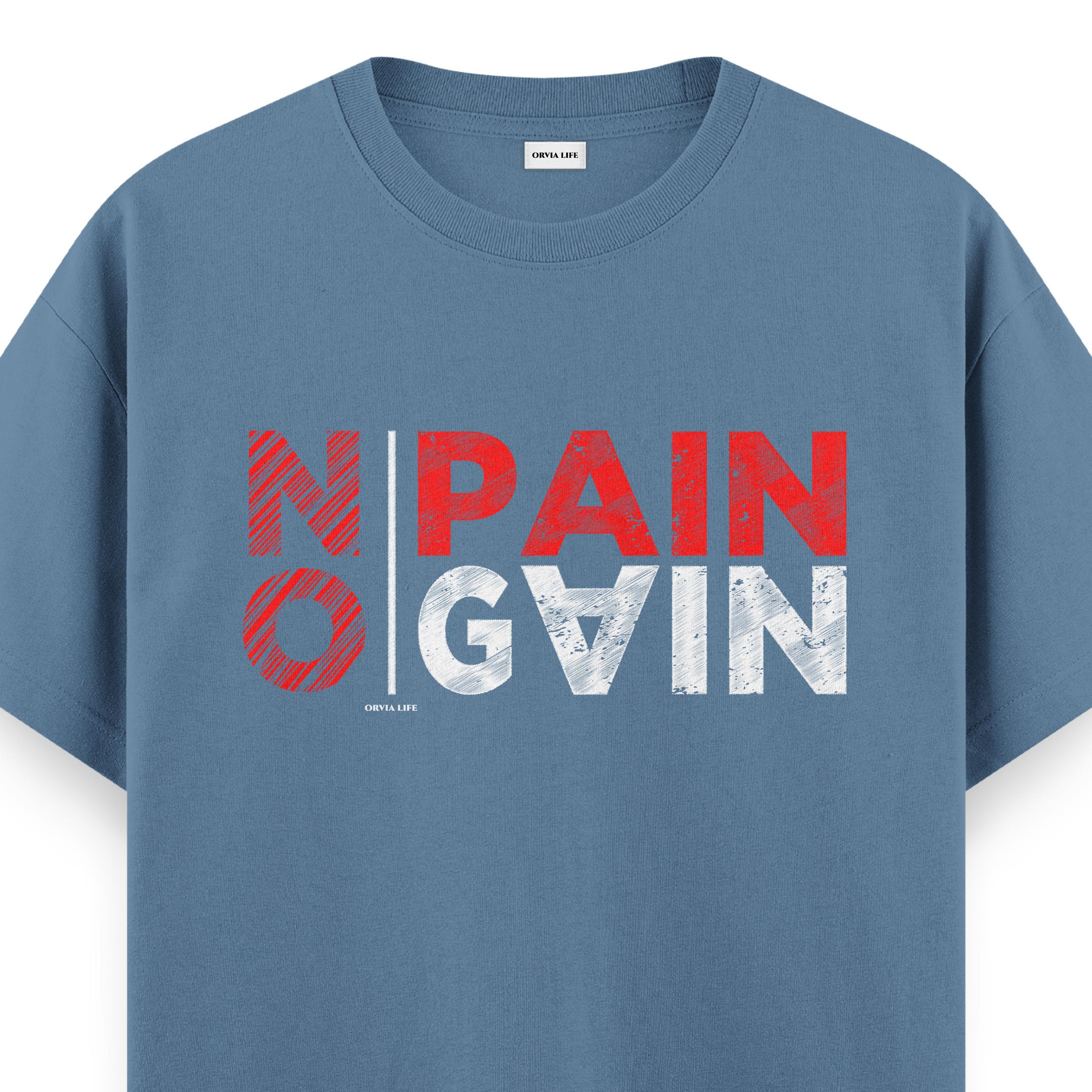 No%20Pain%20No%20Gain%20-%20Regular%20T-shirt%20Antrasit%20Mavi