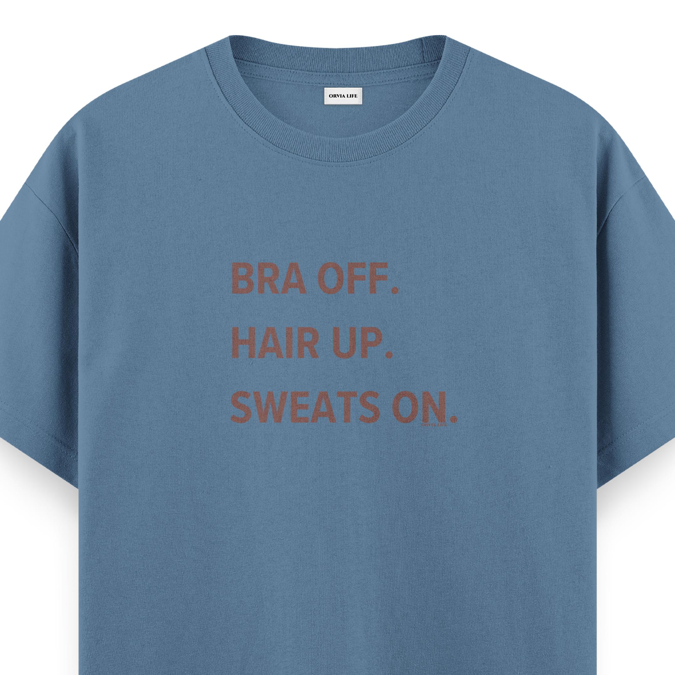 Bra%20Off%20Hair%20Up%20Sweats%20On%20-%20Regular%20T-shirt%20Antrasit%20Mavi