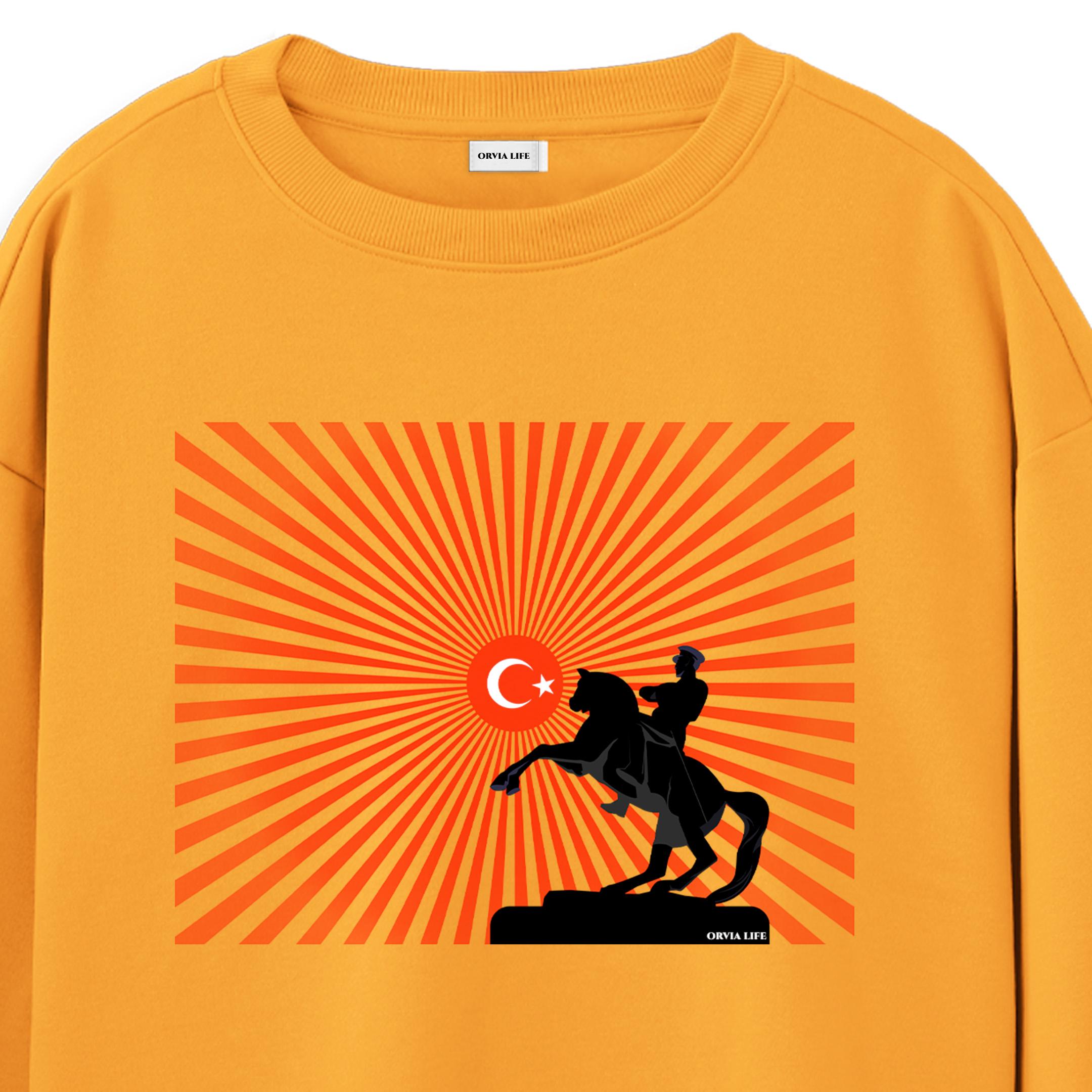 ULU%20ÖNDER%20%20-%20Regular%20Sweatshirt%20Portakal