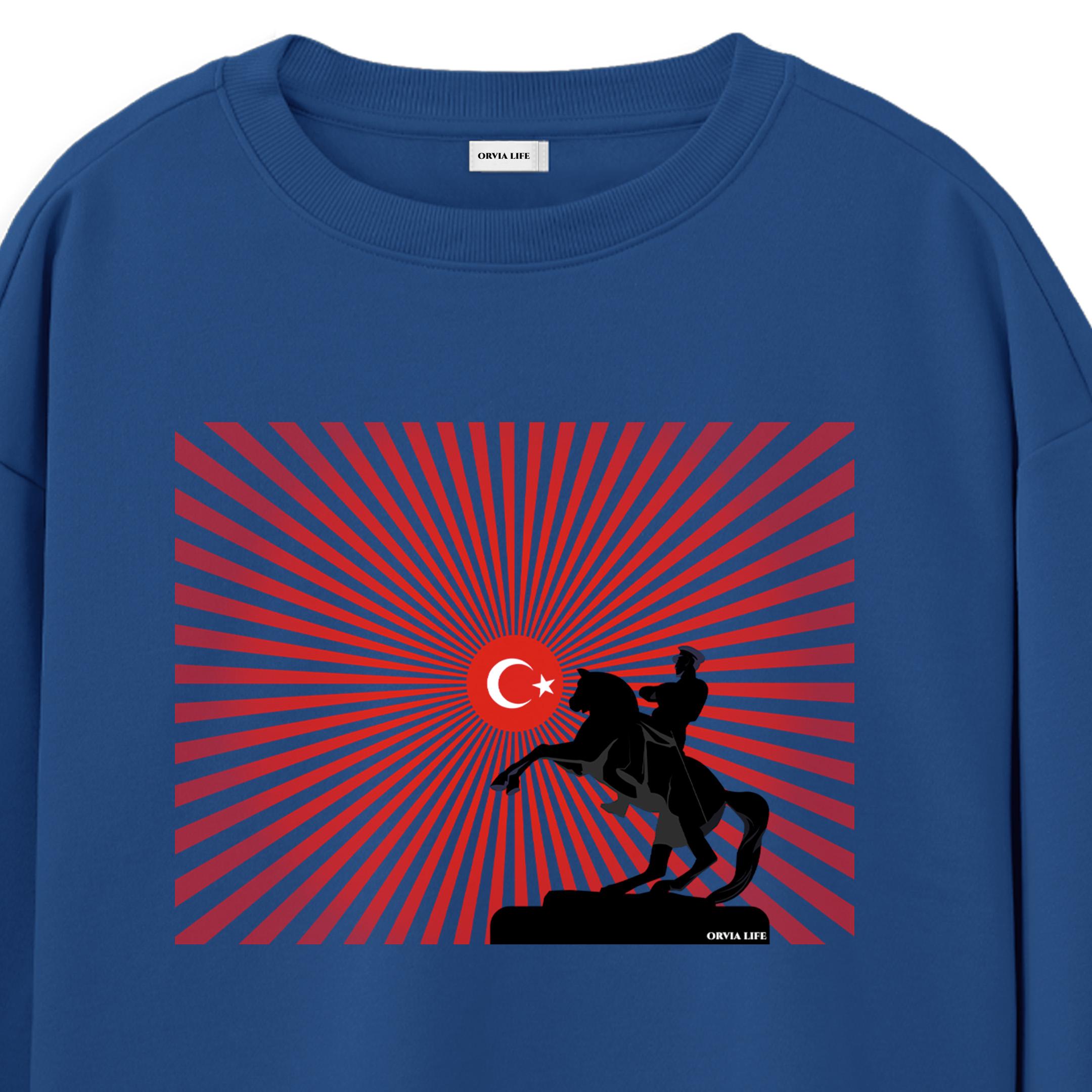 ULU%20ÖNDER%20%20-%20Regular%20Sweatshirt%20Royal%20Mavi