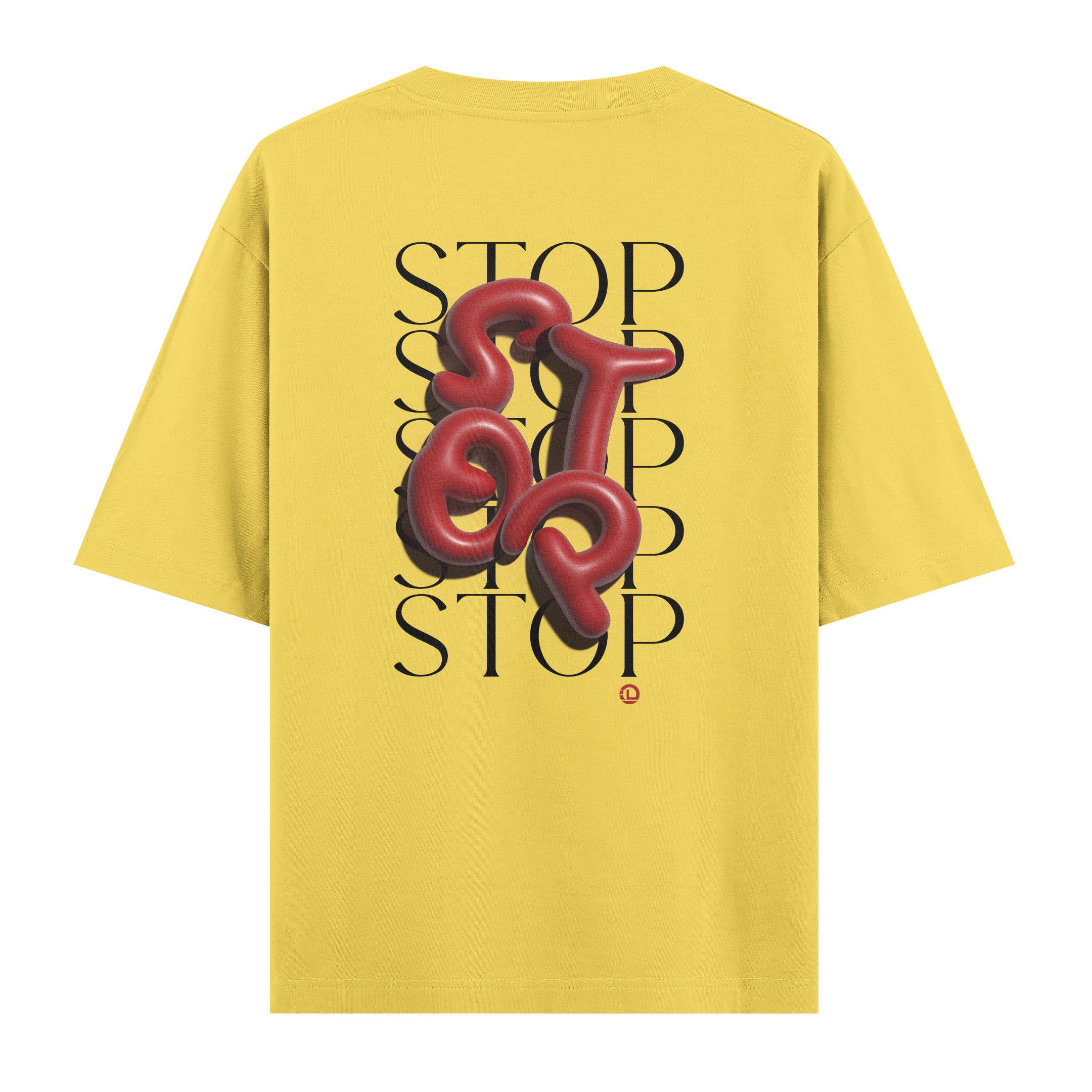 Stop%20-%20Oversize%20T-shirt%20Sarı