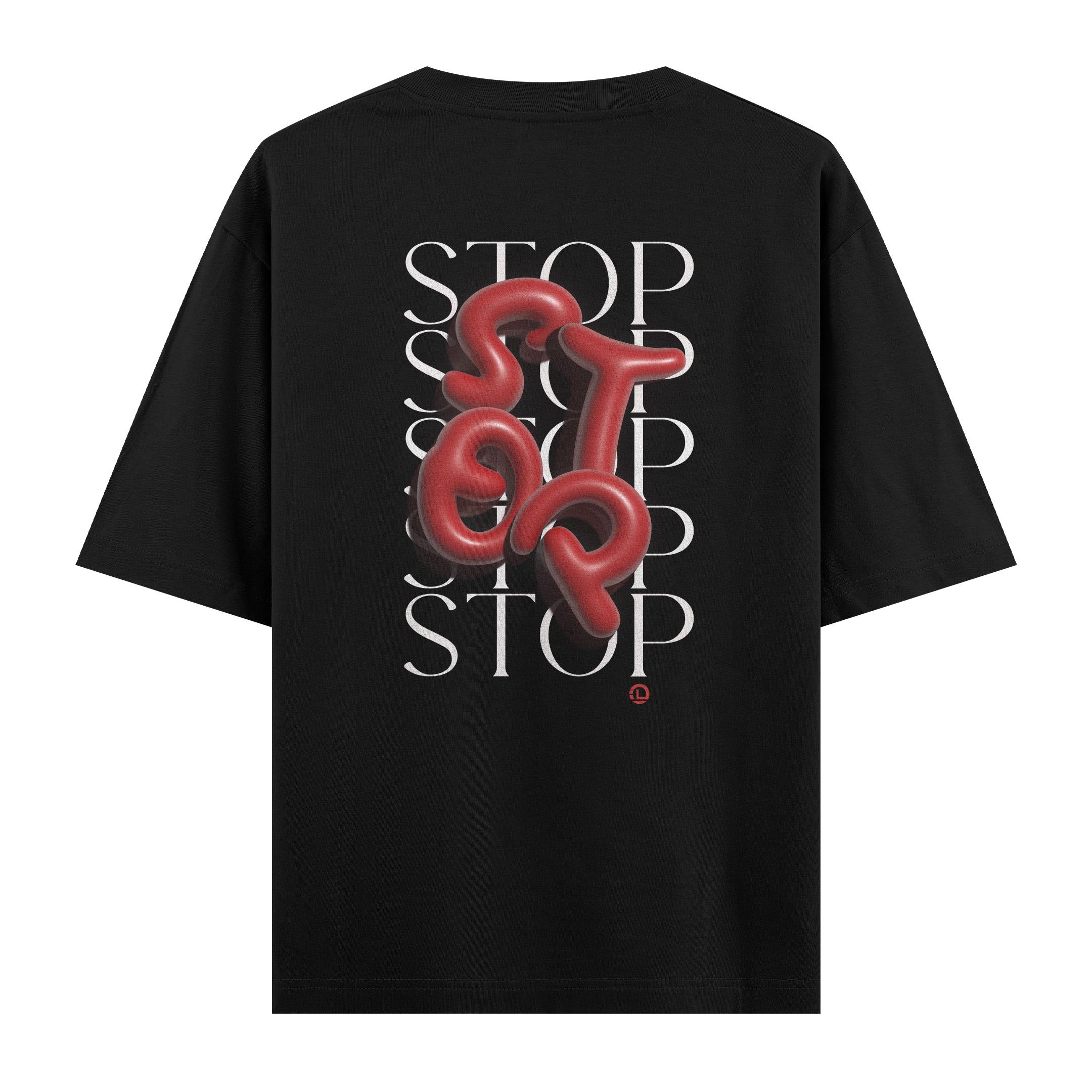 Stop%20-%20Oversize%20T-shirt%20Siyah