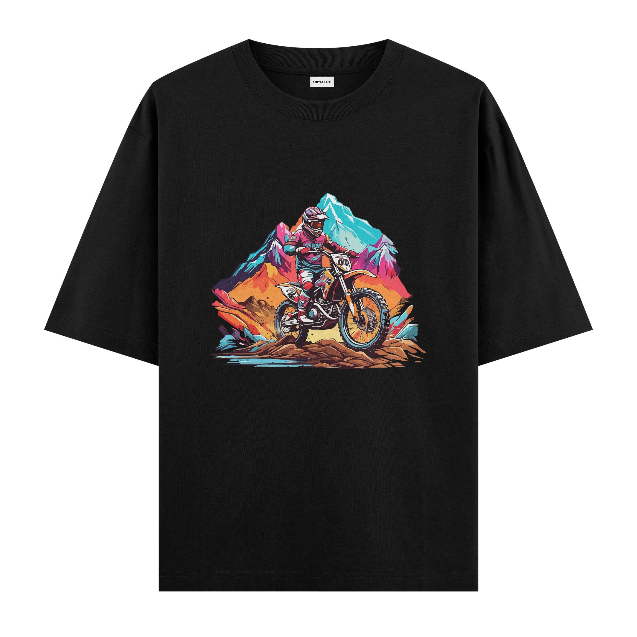 Cross%20Motocycle%20-%20Oversize%20T-shirt%20Siyah