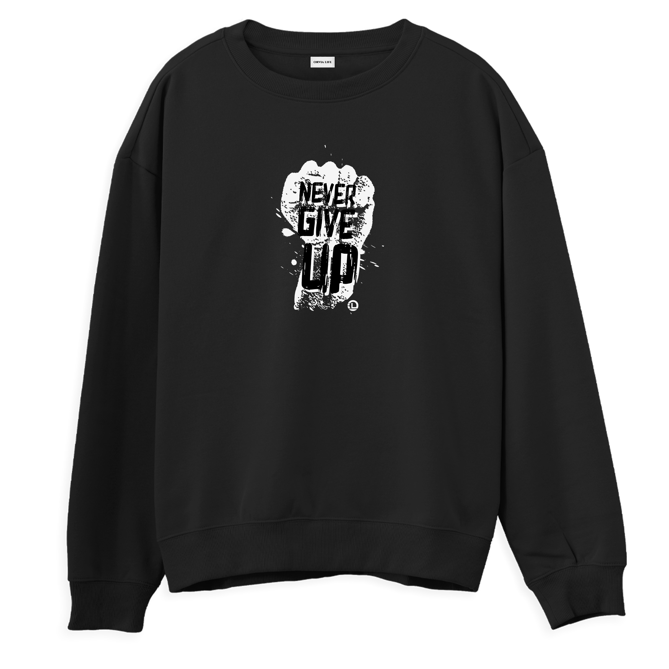 Never%20Give%20Up%20-%20Regular%20Sweatshirt%20Siyah