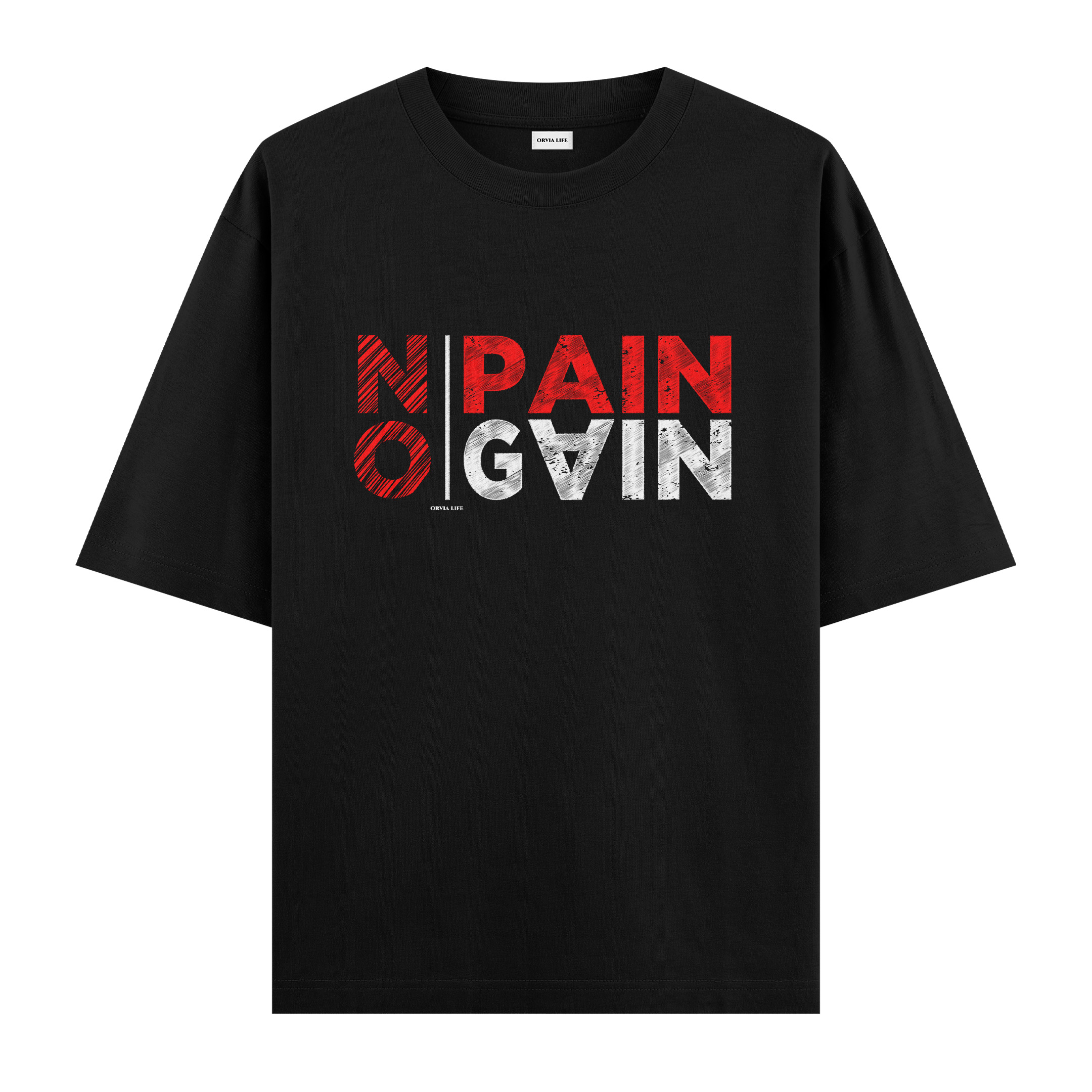 No%20Pain%20No%20Gain%20-%20Oversize%20T-shirt%20Siyah