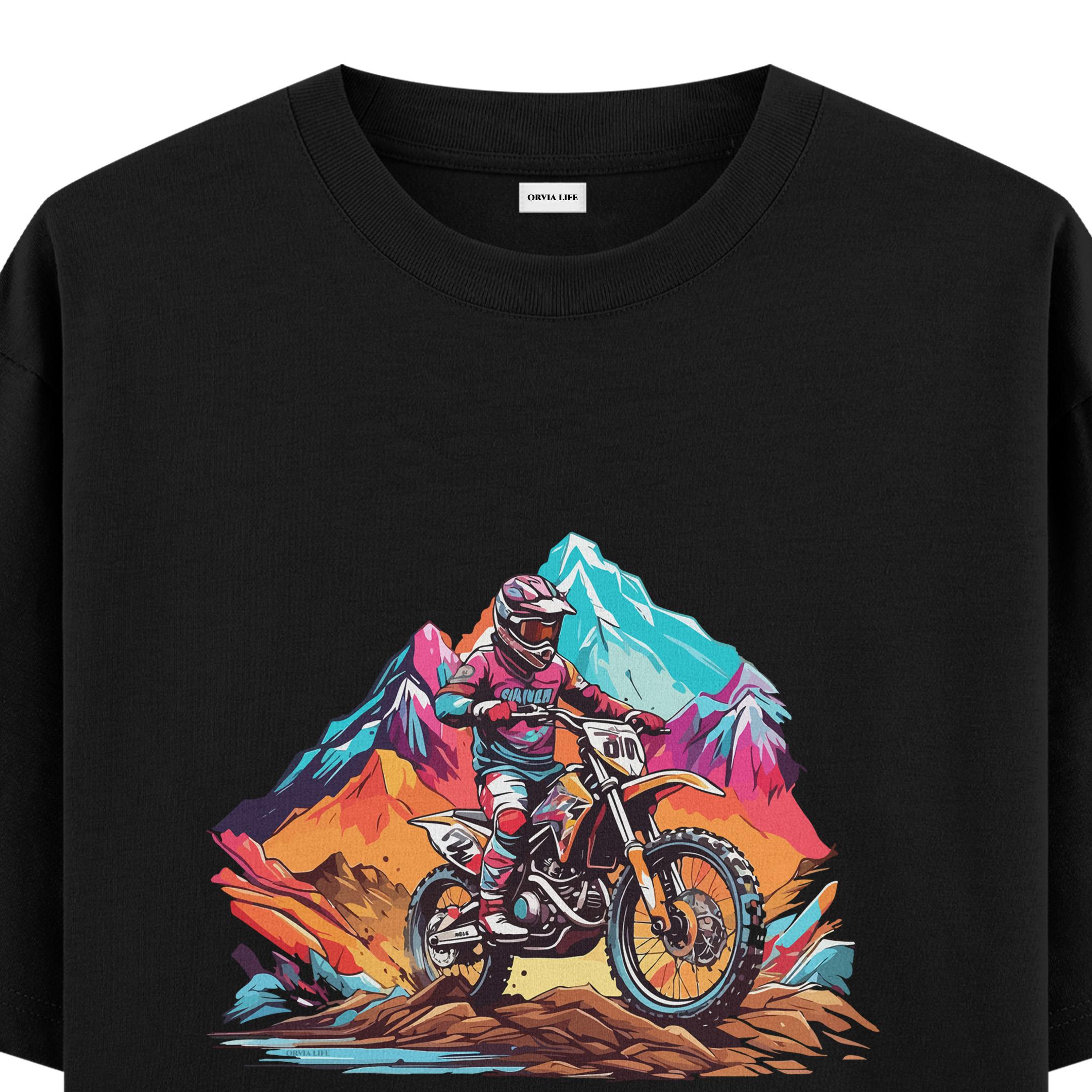 Cross%20Motocycle%20-%20Oversize%20T-shirt%20Siyah