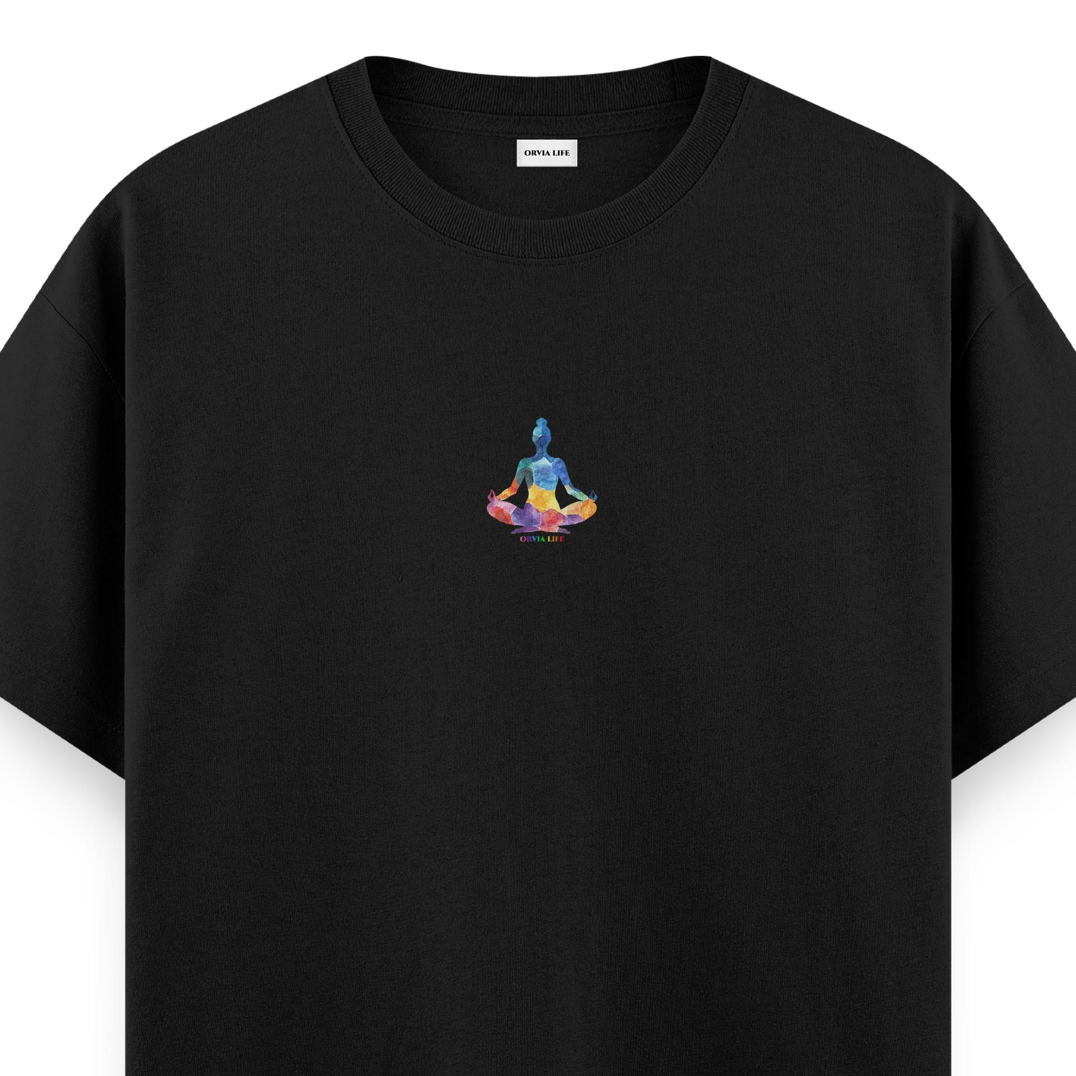 Meditation%20Chakra%20-%20Regular%20T-shirt%20Siyah