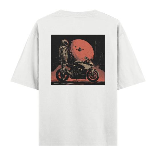 Astro Race Oversize T-shirt Beyaz