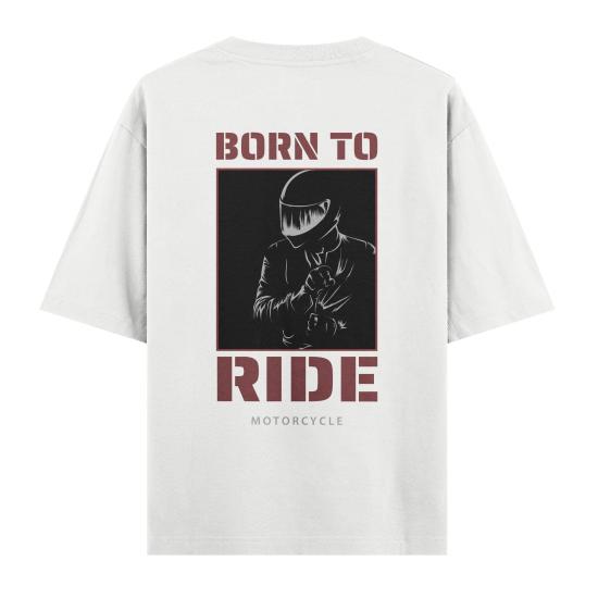 Born To Ride Oversize T-shirt Beyaz