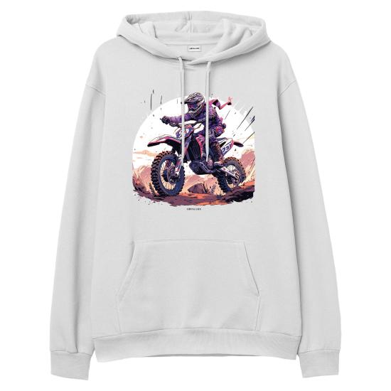 Cross Hoodie Sweatshirt Beyaz