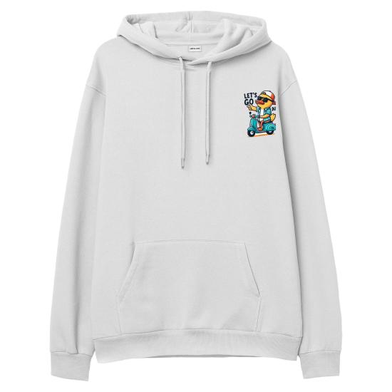 Let’s Go Dude Hoodie Sweatshirt Beyaz