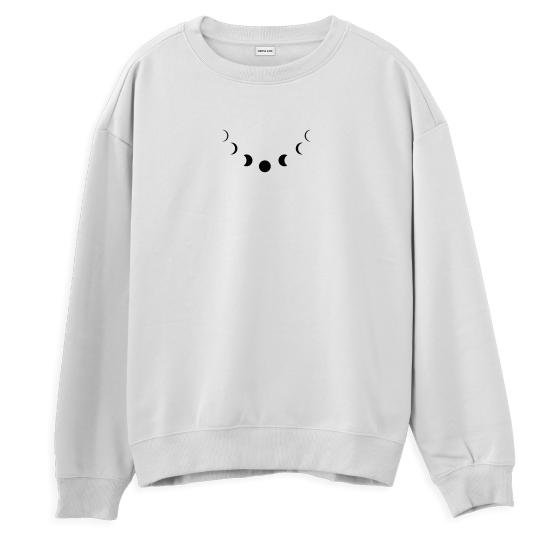 Lunar Cycle Regular Sweatshirt Beyaz