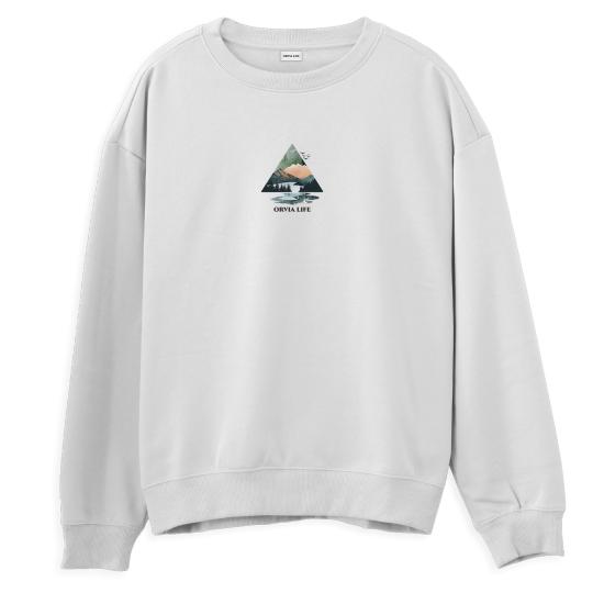 Mountain Regular Sweatshirt Beyaz