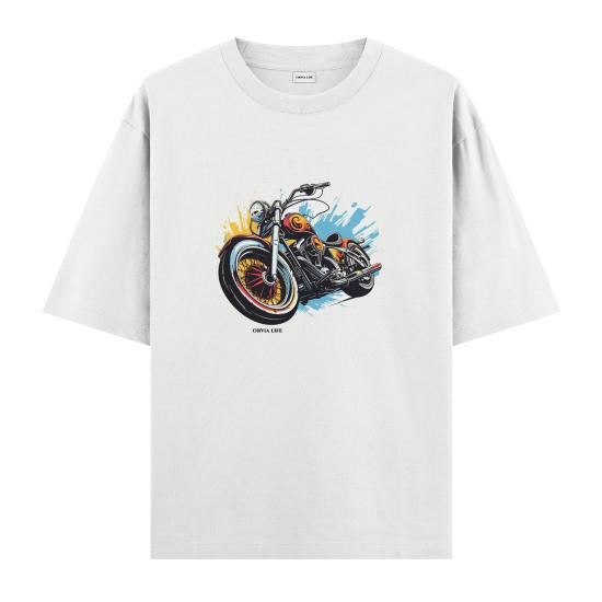 Bike Oversize T-shirt Beyaz