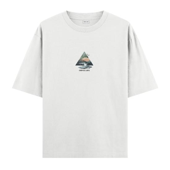 Mountain Oversize T-shirt Beyaz