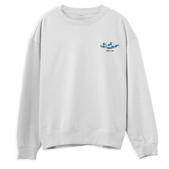 Wave Regular Sweatshirt Beyaz