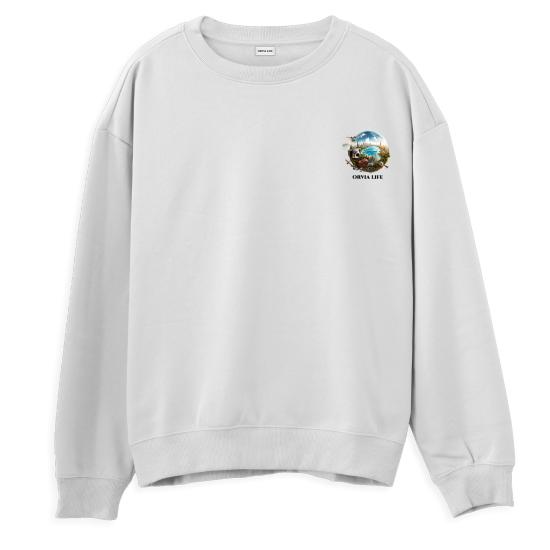 Travel Regular Sweatshirt Beyaz