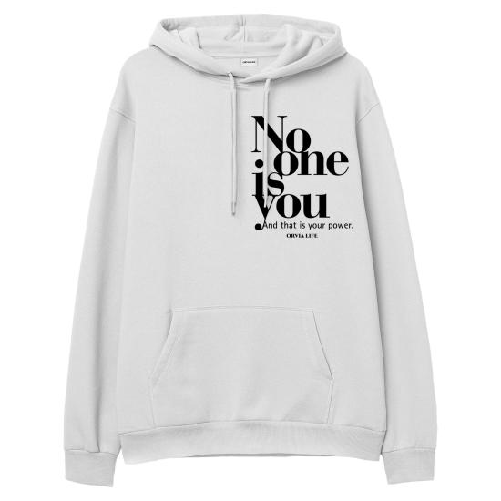 No One Is You  Hoodie Sweatshirt Beyaz