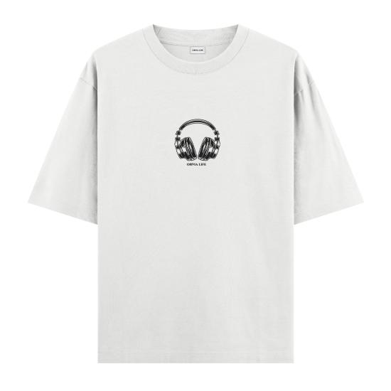 Headset Oversize T-shirt Beyaz