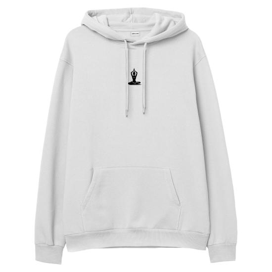 Sukhasana Hoodie Sweatshirt Beyaz