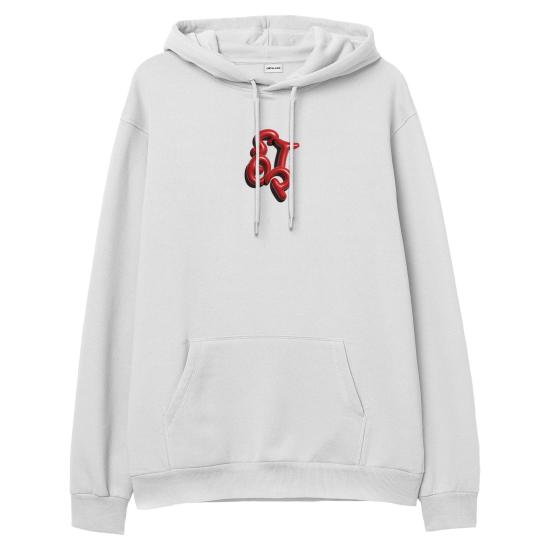 Stop Hoodie Sweatshirt Beyaz