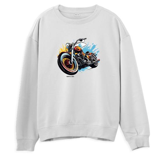 Bike Regular Sweatshirt Beyaz