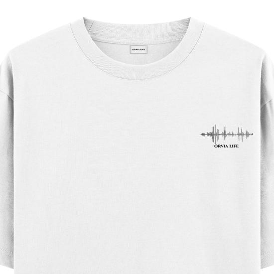 Music Oversize T-shirt Beyaz