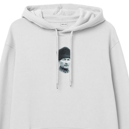 ATATÜRK Hoodie Sweatshirt Beyaz