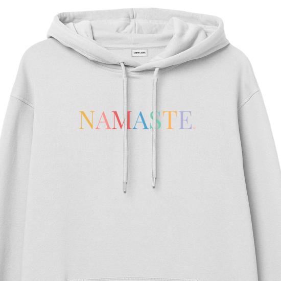 Namaste Hoodie Sweatshirt Beyaz