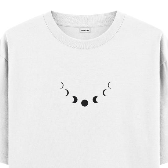 Lunar Cycle  Oversize T-shirt Beyaz